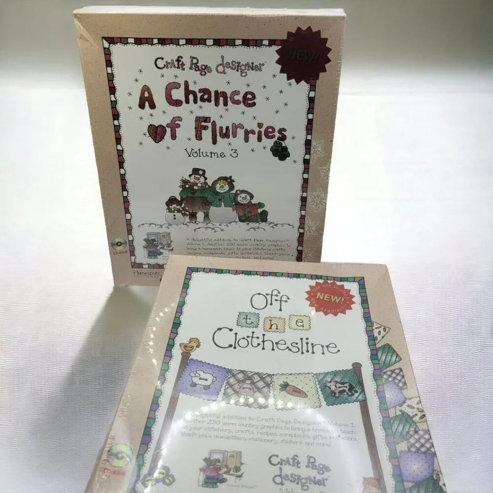 Homespun Craft Page Designer Set Software Scrapbooking Volumes 2 and 3 Sealed